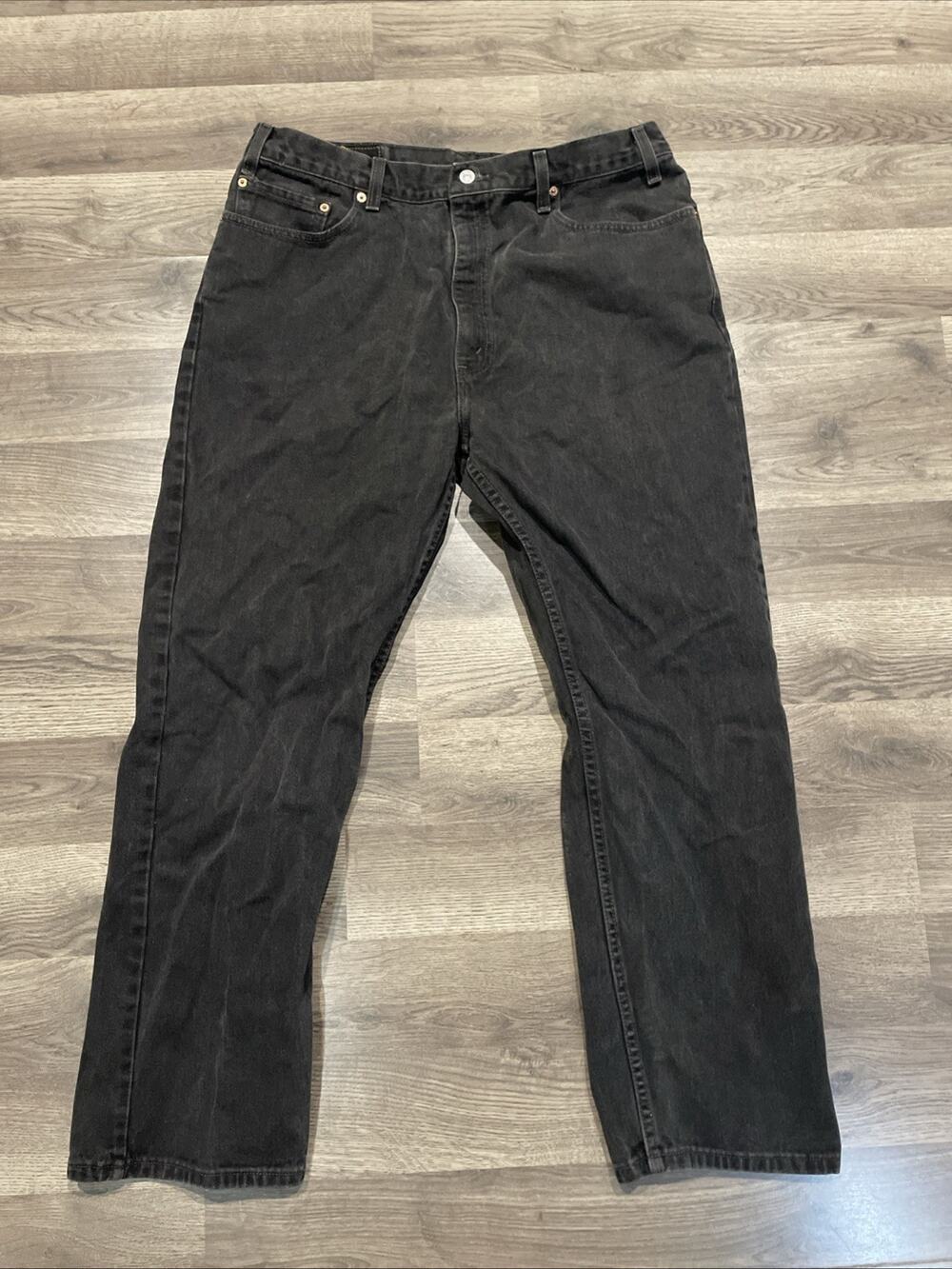 VTG Levis 505 Jeans Mens 40x30 Black Orange Tab Regular Fit Straight Leg 80s-90s